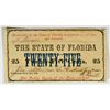 Image 1 : 1863 TWENTY-FIVE CENT STATE OF FLORIDA NOTE
