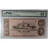 Image 1 : 1862 $10 CONFEDERATE STATES OF AMERICA NOTE PMG 25