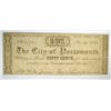 Image 1 : 1862 FIFTY CENT CITY OF PORTSMOUTH, VA NOTE