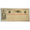 Image 1 : 1861 $3 AUGUSTA SAVINGS BANK NOTE