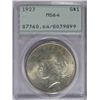 Image 1 : 1923 PEACE DOLLAR PCGS RATTLER HOLDER MS 64