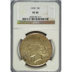 1928 PEACE DOLLAR NGC VF 35