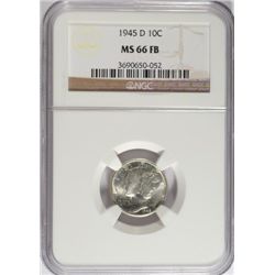1945 D MERCURY DIME NGC MS 66 FB