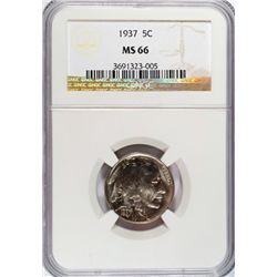 1937 BUFFALO NICKEL NGC MS 66 SUPERB