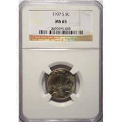 1937 S BUFFALO NICKEL NGC MS 65 NICE
