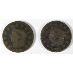 1825 LARGE CENT GOOD+ & 1826 LARGE CENT AG