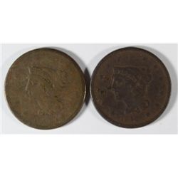 1840 LARGE CENT AG/GOOD & 1842 LARGE CENT AG/GOOD