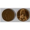 Image 1 : 1909 INDIAN CENT, VF/XF & 1909 VDB LINCOLN WHEAT CENT, UNC,