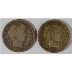 1898-O VG & 1899 VF/XF BARBER QUARTERS