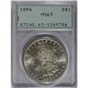 Image 1 : 1896 MORGAN SILVER DOLLAR, PCGS MS-63,  IN OLD GREEN HOLDER