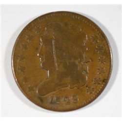 1828 HALF CENT VF+