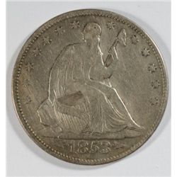 1853 arrows/rays Seated Liberty half $   VF    est  $ 75-$80