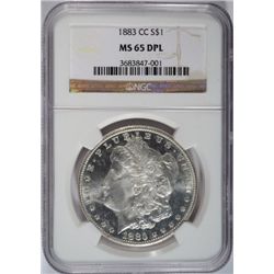 1883CC  Morgan $ NGC65DPL  RARE est $1300-$1400