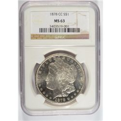 1878 CC Morgan Dollar NGC MS 63