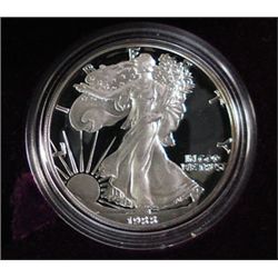 1988 PROOF AMERICAN SILVER EAGLE WITH ORIGINAL BOX  AND COIN