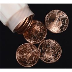 ONE ROLL ( 20 ) ONE  OUNCE PIECES OF PURE COPPER