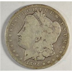 1892 CC MORGAN DOLLAR VG+