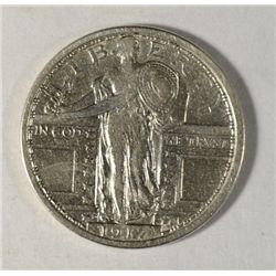 1917 D T 1 STANDING LIBERTY QUARTER VF - XF LUSTRE