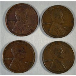 4- 1912 D LINCOLN CENT VF