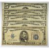 Image 2 : ( 5 ) U.S. $5.00 SILVER  CERTIFICATES & ( 2 ) $2.00  RED SEALS, ALL AVE. CIRC.