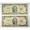 Image 3 : ( 5 ) U.S. $5.00 SILVER  CERTIFICATES & ( 2 ) $2.00  RED SEALS, ALL AVE. CIRC.