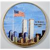 Image 1 : 2001 AMERICAN SILVER EAGLE, ONE OUNCE .999 SILVER, PAINTED IN MEMORY OF 9/11