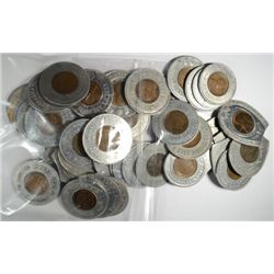 ( 50 ) GOOD LUCK AND NEVER BROKE TOKENS WITH CENTS FROM 20'S, 30'S, FEW TEENS