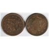 Image 1 : 1850 AND 1851 LARGE CENTS, VG/FINE