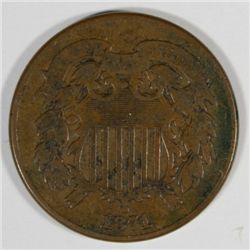 1871 TWO CENT PIECE, VG/FINE