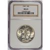 Image 1 : 1947 WALKING LIBERTY HALF DOLLAR, NGC MS-65 GEM