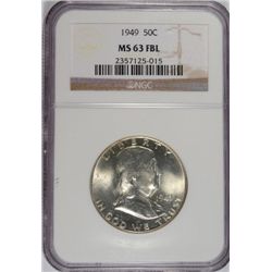 1949 FRANKLIN HALF DOLLAR, NGC MS-63 FBL WHITE