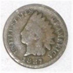 1887 INDIAN HEAD PENNY RED BOOK VALUE IS $3.50+ *NICE GOOD GRADE U.S. PENNY*!!