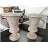 Image 1 : 2 Solid Marble Urns Note some edge chips - 2 Times the Money 18" Height