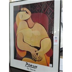 Framed Piccaso Poster "The Dream" - 22 x 28 Frame Size