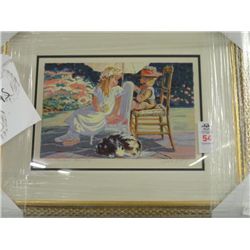 Flowering Friendship Framed Serigraph Signed by Corinne Hartley - 20 x 24 Frame Size