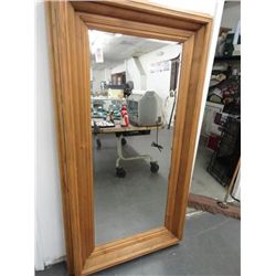 Large Knotted Pine Framed Mirror 37  x 68 1/2  Frame Size