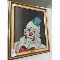 Framed Oil  Sad Face Clown  by Red Skelton With Coa On Back - 2/500 - 24 1/2  x 21  Frame Size