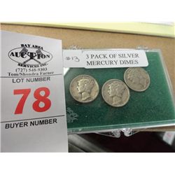 3-Pack of Silver Mercury Dimes