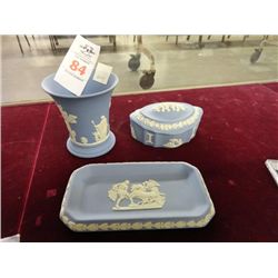 3 Wedgewood Vases, Tray Jar - 3 Times the Money