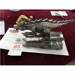 Michael Ricker Pewter Figure Dragon w/Skis (W. Cert.)