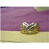 Image 1 : 14K Gold Ribbon Ring with 58 Baguettes 1 CTTW Diamond Ring - Est Retail $1700