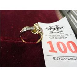 Free form Diamond Ring 10K Gold w/ 8 Round .14 CTTW 14 Baguette .28 CTTW - Est Retail $525