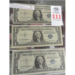 3-Pack of Old Silver Cert. 1935-D, 1957 & 1957-A