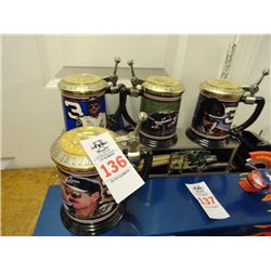 4 Dale Earnhardt Beer Steins - 4 Times the Money