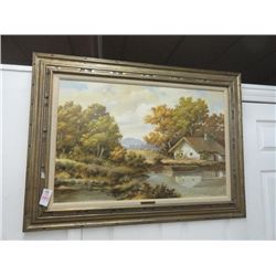 Framed Oil On Canvas By Zala