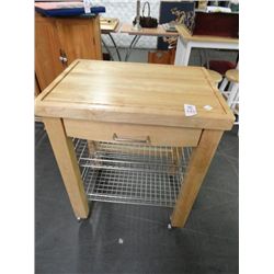 Wood Butcher Block Style Island