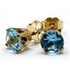 Image 2 : Genuine 1.40 ctw Topaz Stud Earring 14k 0.86g