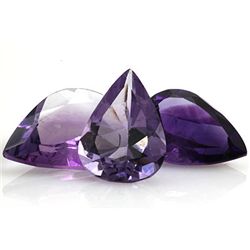 Natural Amethyst Pear Cut 18x13mm 3 pcs 31.24 ctw