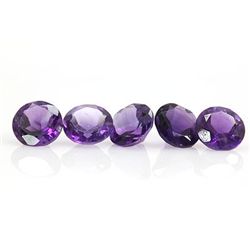 Natural Amethyst Circle Cut 10x10mm 7pcs 23.00 ctw