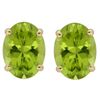 Image 1 : Genuine 4.50 ct 10x8mm Oval Peridot Stud Earrings 14kt